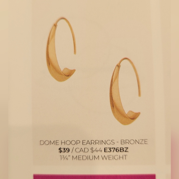 Bronze-Gold Hoop Earrings - Picture 6 of 6